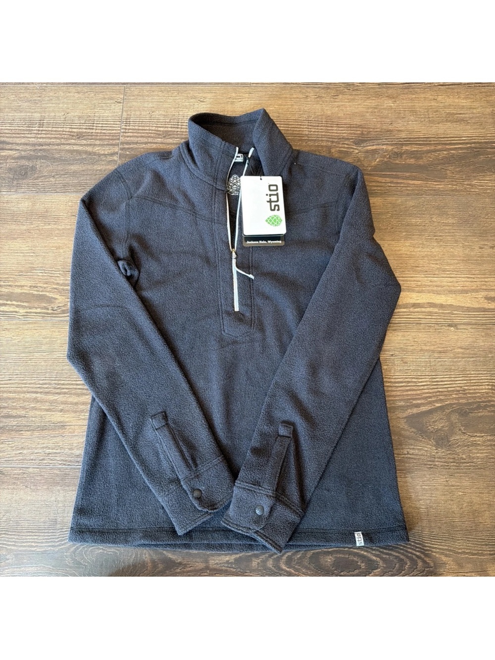 Stio Turpin Fleece Half Zip Pullover Women Sz Small Abyss Dark Grey
